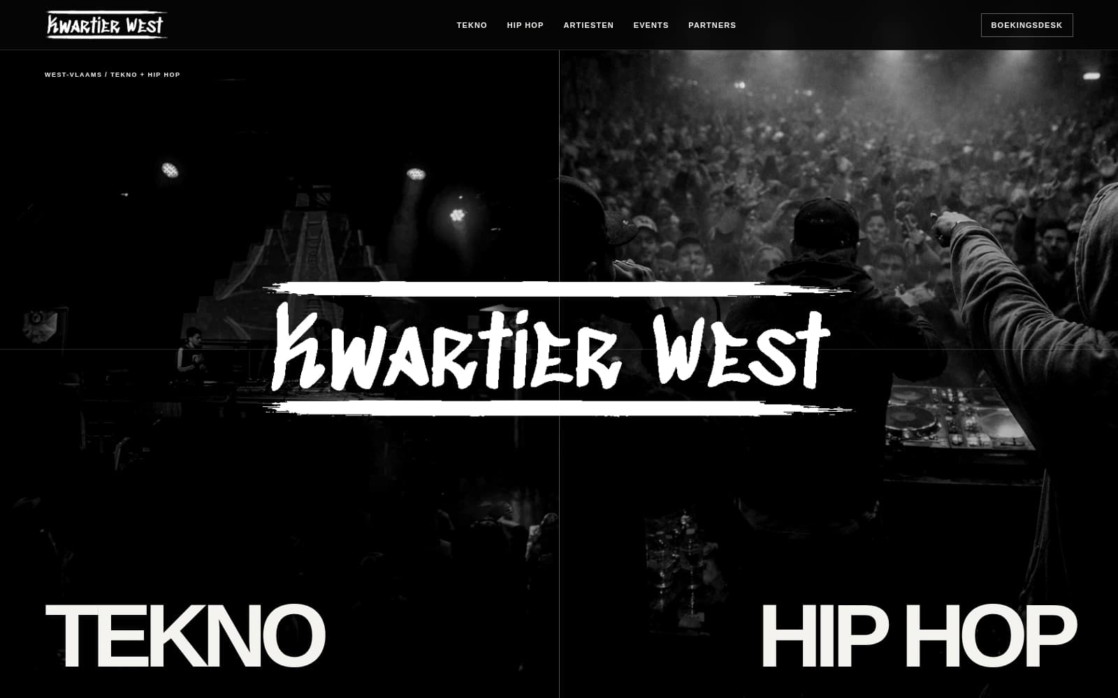 Actual Kwartier West homepage rendered from the production source