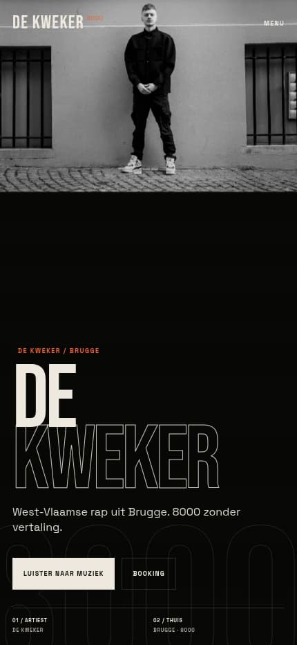 Actual kwkr.be mobile homepage rendered from the production source